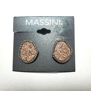 MASSINI Stud Pink & Silver Earrings